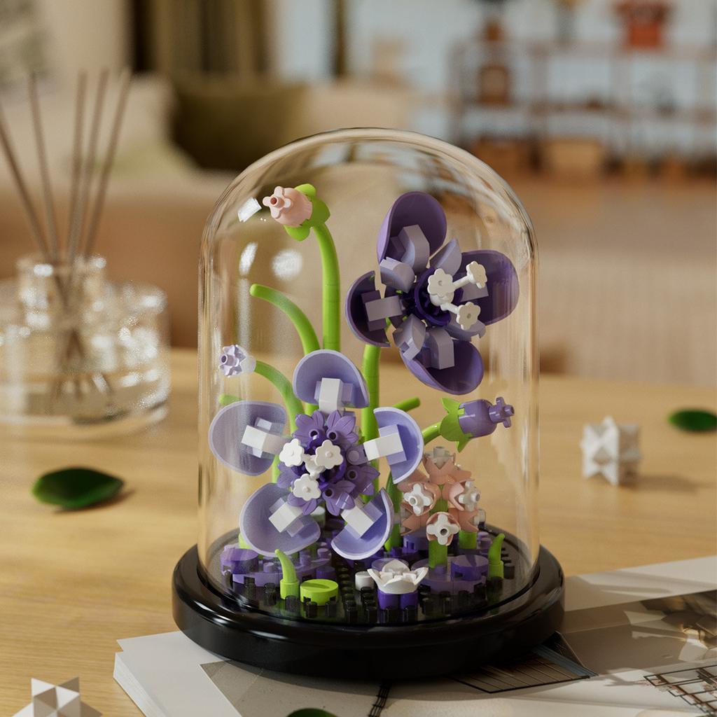 Simulated Flower Building Blocks, Sunflowers, Roses, Succulent Potted Plants, Eternal Building Blocks, Flower Bouquets, and Children's Toys