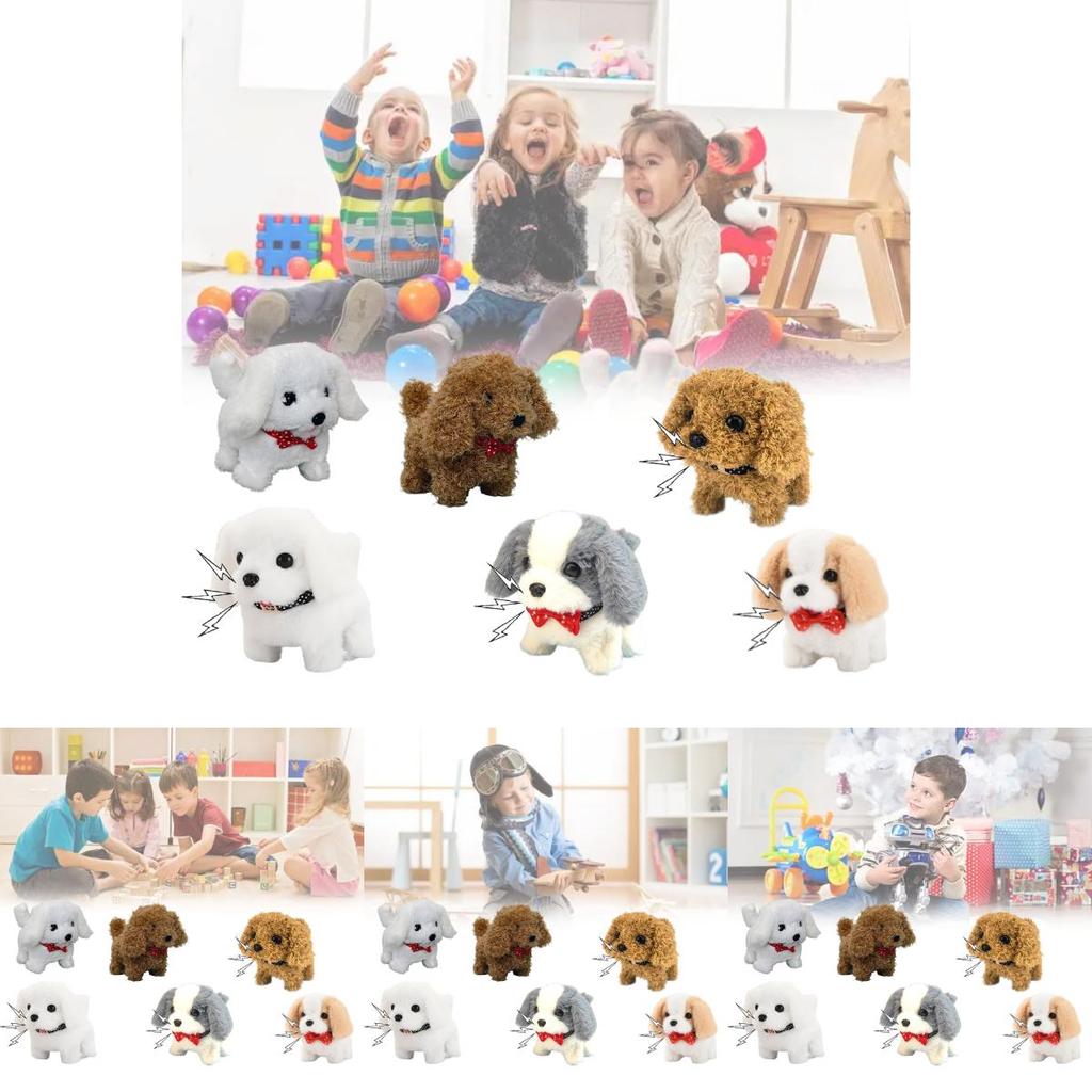 Interactive Soft Toy Dog With Walking And Sound Features For Child Engagement And Playtime