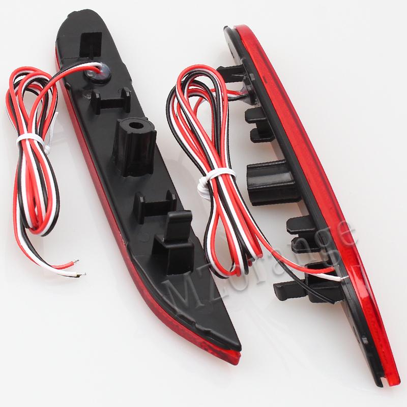 2PCS LED Rear Bumper Reflector Light For Nissan Leaf Pathfinder Rogue X-Trail X Trail JX35 QX56 Qashqai 2014- Tail Brake Lamp