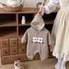 Winter 2025 Baby Fleece Cartoon Romper - Cute Embroidered Rabbit Newborn Jumpsuit