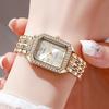 Elegant Women's Roman Quartz Watch with Diamond Accents - Versatile for Business and Casual Wear