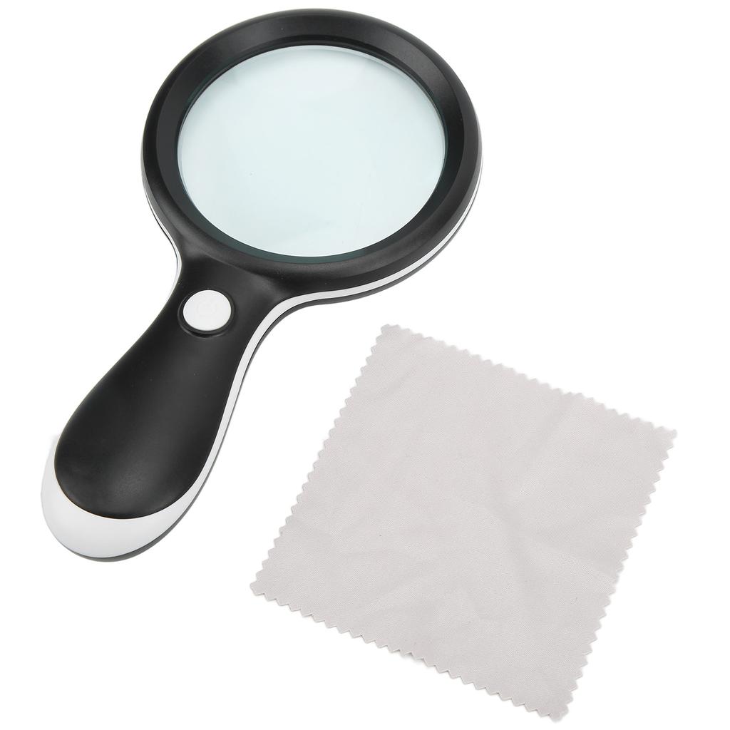 LED Magnifying Glass ABS Handheld Illuminated Reading Magnifier for Stamps Map Inspection
