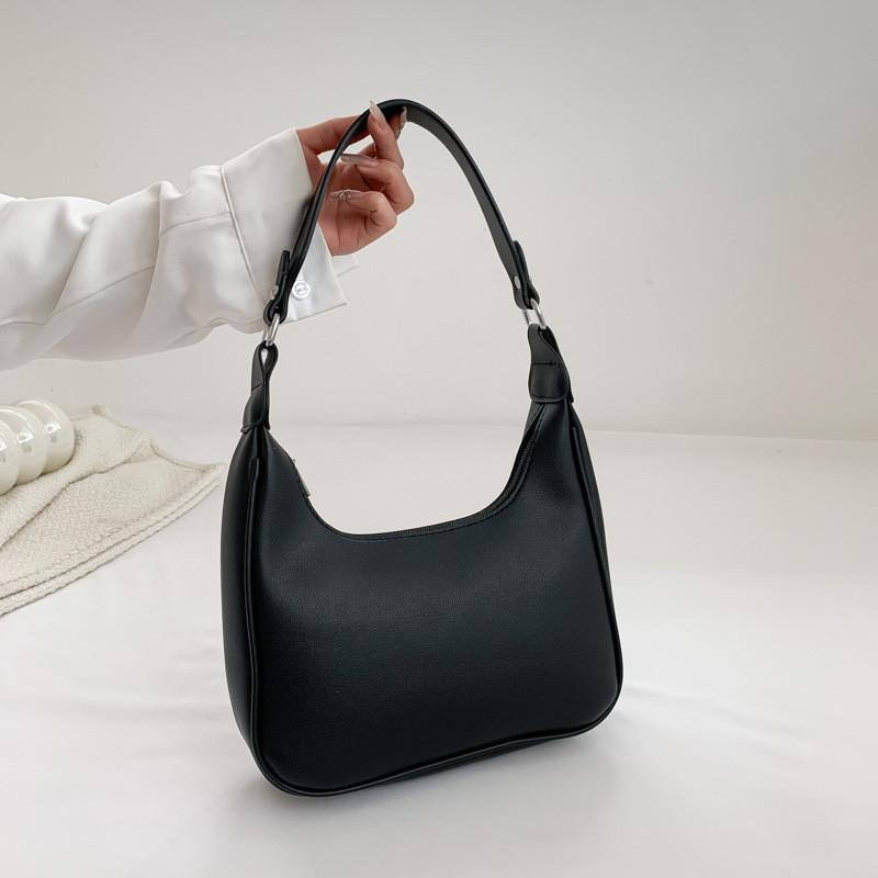 Trendy Casual Black And White Women's Handheld Bag Vintage Chic Shoulder Pouch For Fall