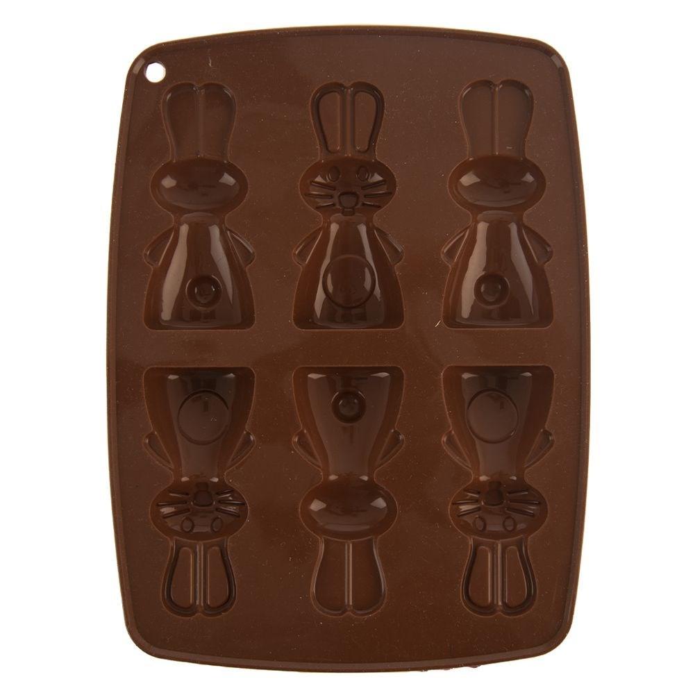 Forma Do Pieczenia Ciastek I Pralin Silikonowa Brązowa Zajączek SILLINIE ORION 151784