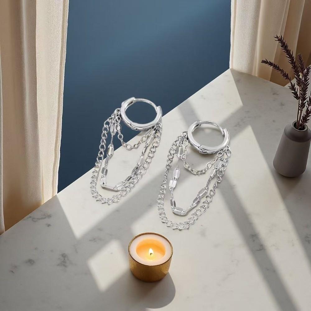 Zinc Zinc Alloy Hoop Earrings Tassel Dangle Drop Earrings Personality Chain Earrings  Daily Wear