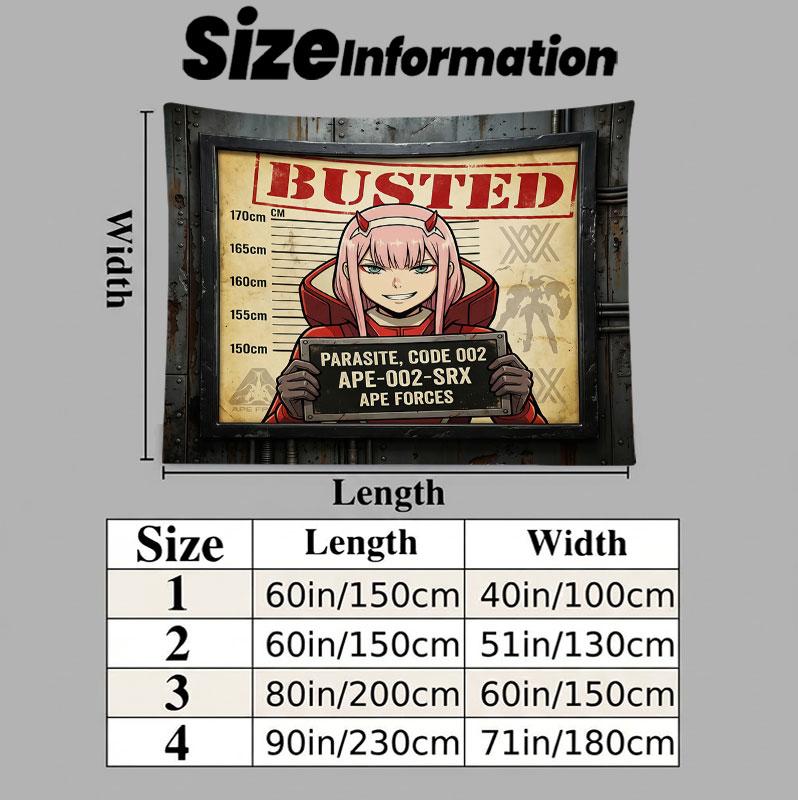 Franxx Wall Tapestry Aesthetic Wall Hanging Printed Fabric Blanket Decorative Tapestries For Bedroom Living Room Home Decor