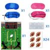 Poster Kids Celebration With Football Theme Sticker Set And Eye Mask