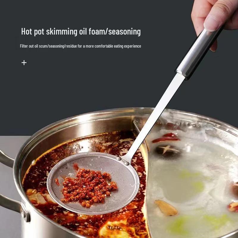 304 Stainless Steel 100 Mesh Skimmer: Ultra-Fine Filter Spoon for Fish Bone, Juice & Deep-Fried Dregs