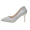 Spring and summer new fashion pointed toe foot set high heel fashion large size women's shallow mouth fashion sequined single shoes