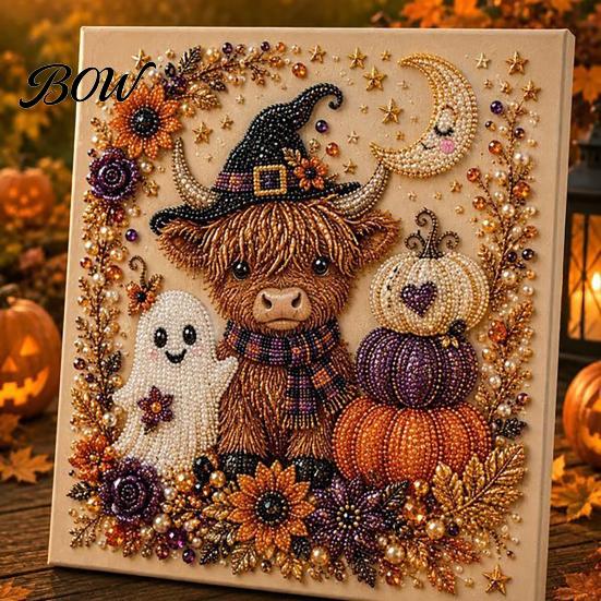 Artigianato Creativo per Feste di Halloween Fantasma Perla Sintetica Arte Kit Fai da Te, Pittura Artigianale Decorazione con Perline 3D Spettrale, Muro Gotico per Adulti Principianti Kit Festivo
