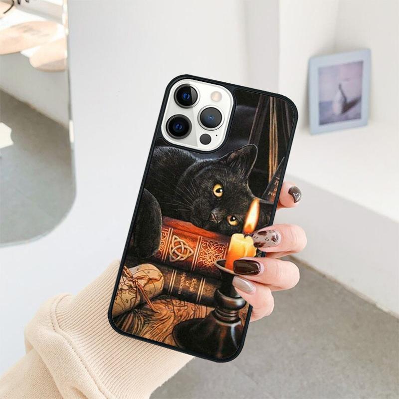Witch Black Cat Phone Case For iPhone 17 Air 16 15 14 11 12 13 Pro MAX Plus coque Cover Shell