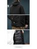 Pánský svetr s kapucí a výstřihem do V, větší velikost, z jehněčí vlny a bavlny - Zimní, teplý, trendy oversized design