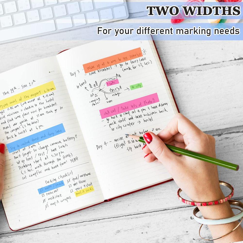 5 Rolls Fluorescent Index Tabs PET Label Stickers Practical Sticker Roll  Stationery