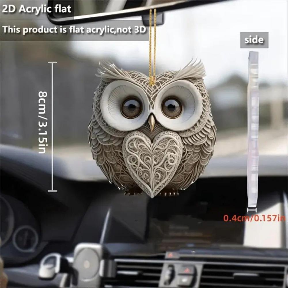 2pcs Charming Owl Shaped 2D Embossed Charms: Versatile Charms for Backpacks, Holiday Keychains,Christmas Tree Decorations