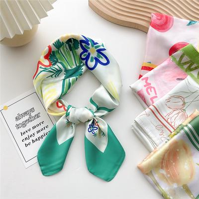 Fashion Decoration Scarf Hairband Tie Hair 70 Small Square Scarf Silk Scarf Women'S Spring And Autumn Versatile Small Scarf Professional Scarf
