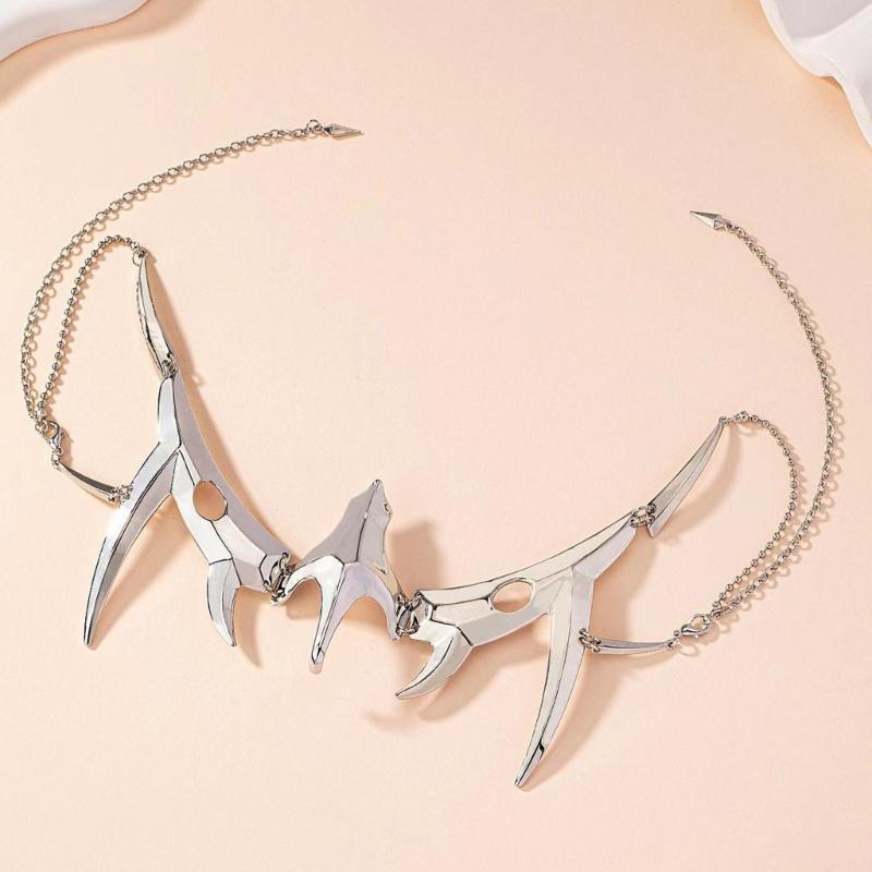 Irregular Titanium Steel Mask Gothic Punk Metal Mechanical Alien Fluid Face