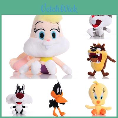 Bugs Bunny Diablo Lola Pato Lucas Juguetes de Peluche Set de 4 Muñecos Suaves Dibujos Animados Rellenos Gran Regalo
