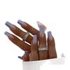 Nail art 24 pieces electroplating collection, Spice Girl wind electroplating gradual change medium and long wear nail wholesale