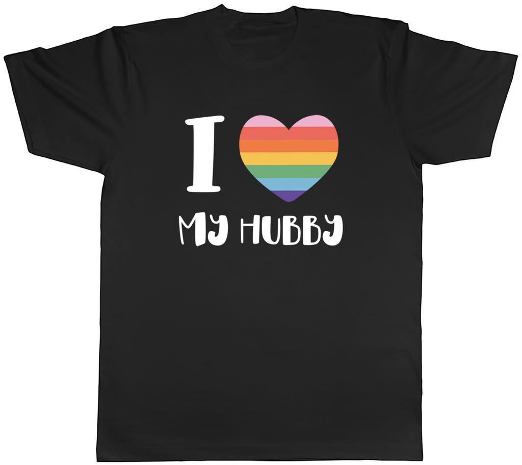 I Love My Hubby Rainbow Heart Unisexs TShirt Tee Gift Top