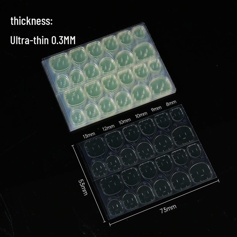 24-Piece Waterproof Yellow Nail Art Set with Strong Viscosity Jelly Glue & Double-Sided Adhesive Stickers