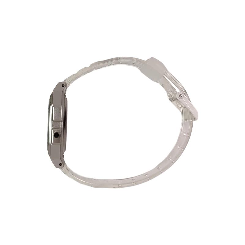 CASIO Customized watch modified series luminous mirror silver resin case classic retro fashion trend waterproof Quartz resin F-91WS-7