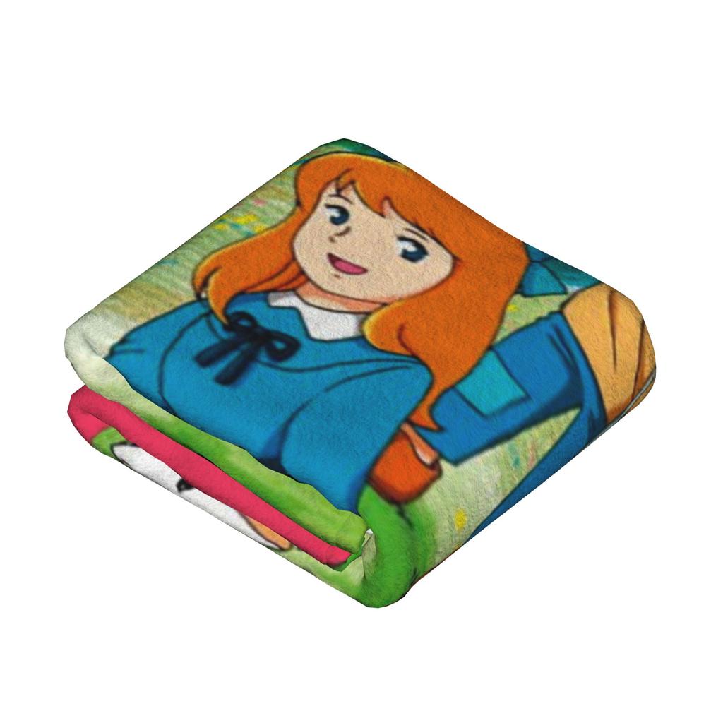 Heidi Ein Mädchen aus den Alpen Korallenfleece Decke Cartoon Anime für Bettwäsche Gestrickte Decke Reise Leicht Multifunktional