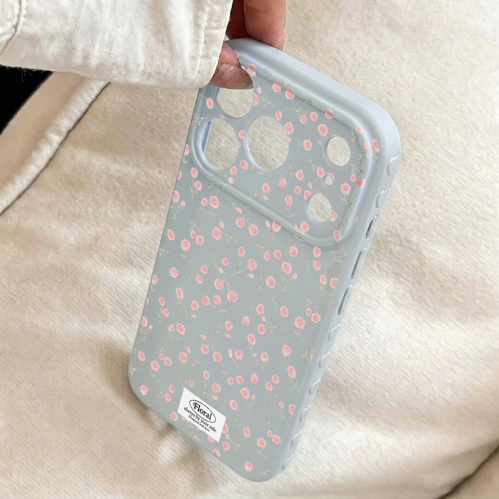 ins wind Korean full screen small floral application iPhone17Pro mobile phone case 16 beautiful 15promax temperament 14