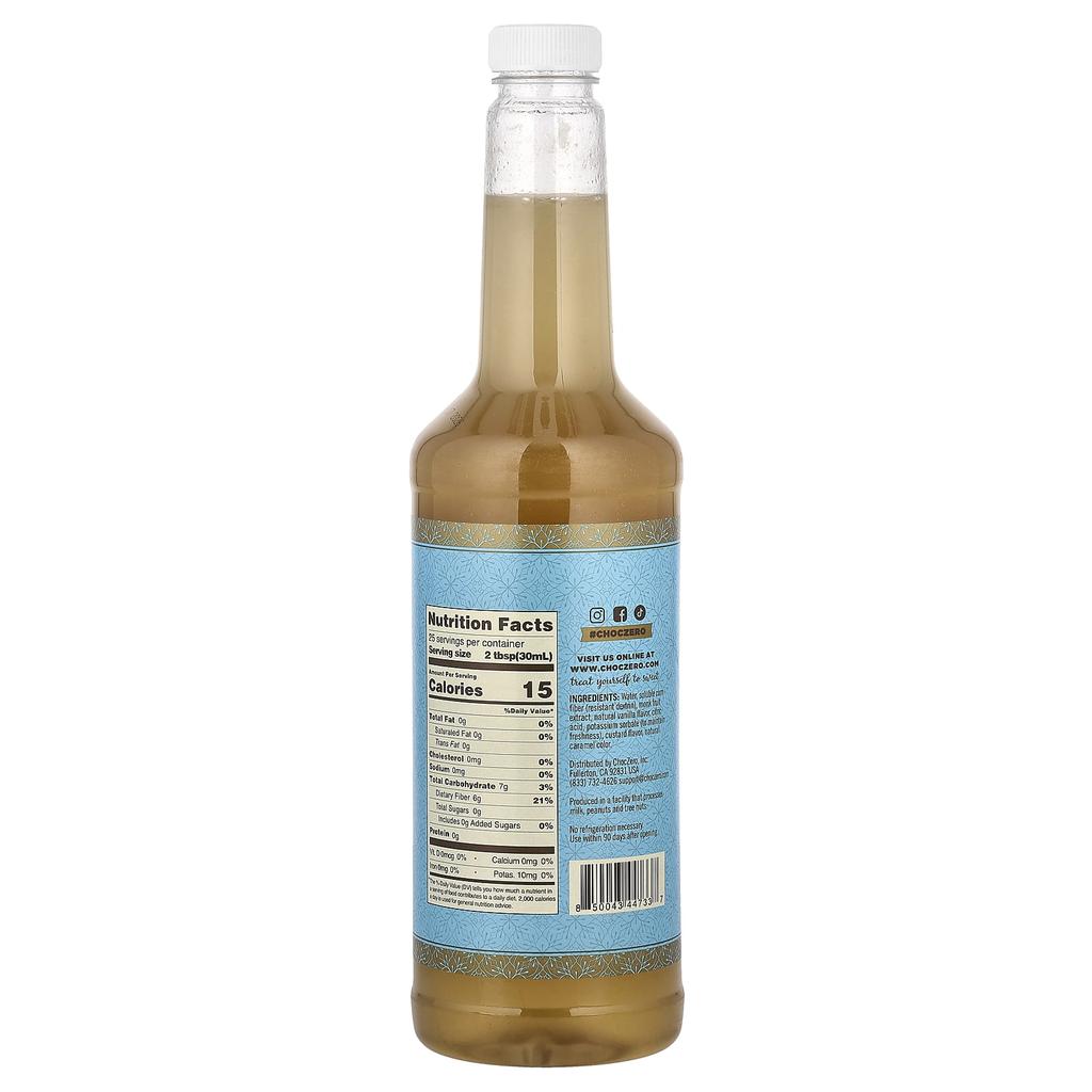 ChocZero, Premium Syrup, French Vanilla, Sugar-Free, 750ml (25.4 fl oz)