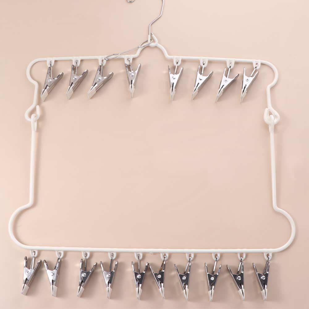 Folding Stainless Steel Clothespin Portable Clothes Drying Multifunctional Laundry Hanger  Balcony