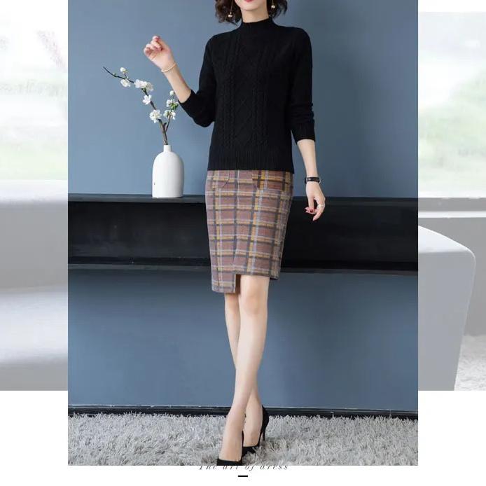 Herfst Winter Nieuwe Pullover Trui Dames Losse Koreaanse Mock Neck Dik Gebreide Top Dames Lente Truien