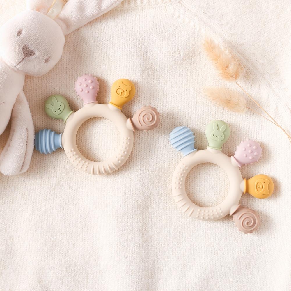 New Baby Silicone Teether Dental Toys BPA Free Silicone Finger Teething Ring Bracelet for Newborn Goods Baby Teething Toys Gift