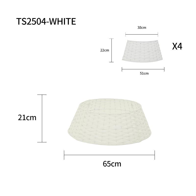Woven Rattan Christmas Tree Skirt & Base Decoration