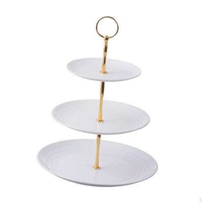 Kakor och bakverkshållare, 3-vånings bordsdekoration, Serveringsfat för tebjudning, Cupcakeställ, Frukter