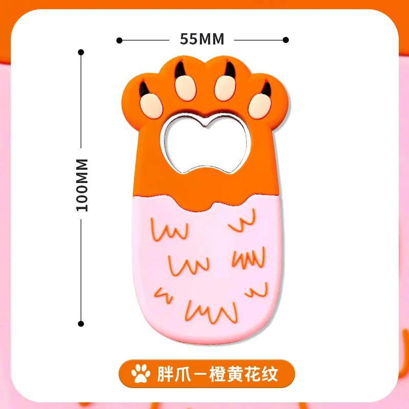 New Fat Cat Claw Bottle Openers Cartoon Figure Magnetic Sucking Claw Beer Opener Soft Glue PVC Screwdriver Refrigerator Stickers