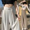 New pants women's Chinese drape high-waisted casual pants disc-buckled suit pants spring and summer small tube pants