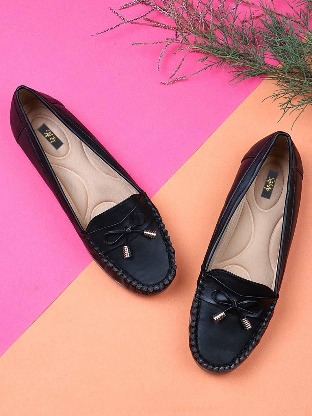 Shoetopia Women S Block Heel Loafers Black (6 Uk) 6 UK