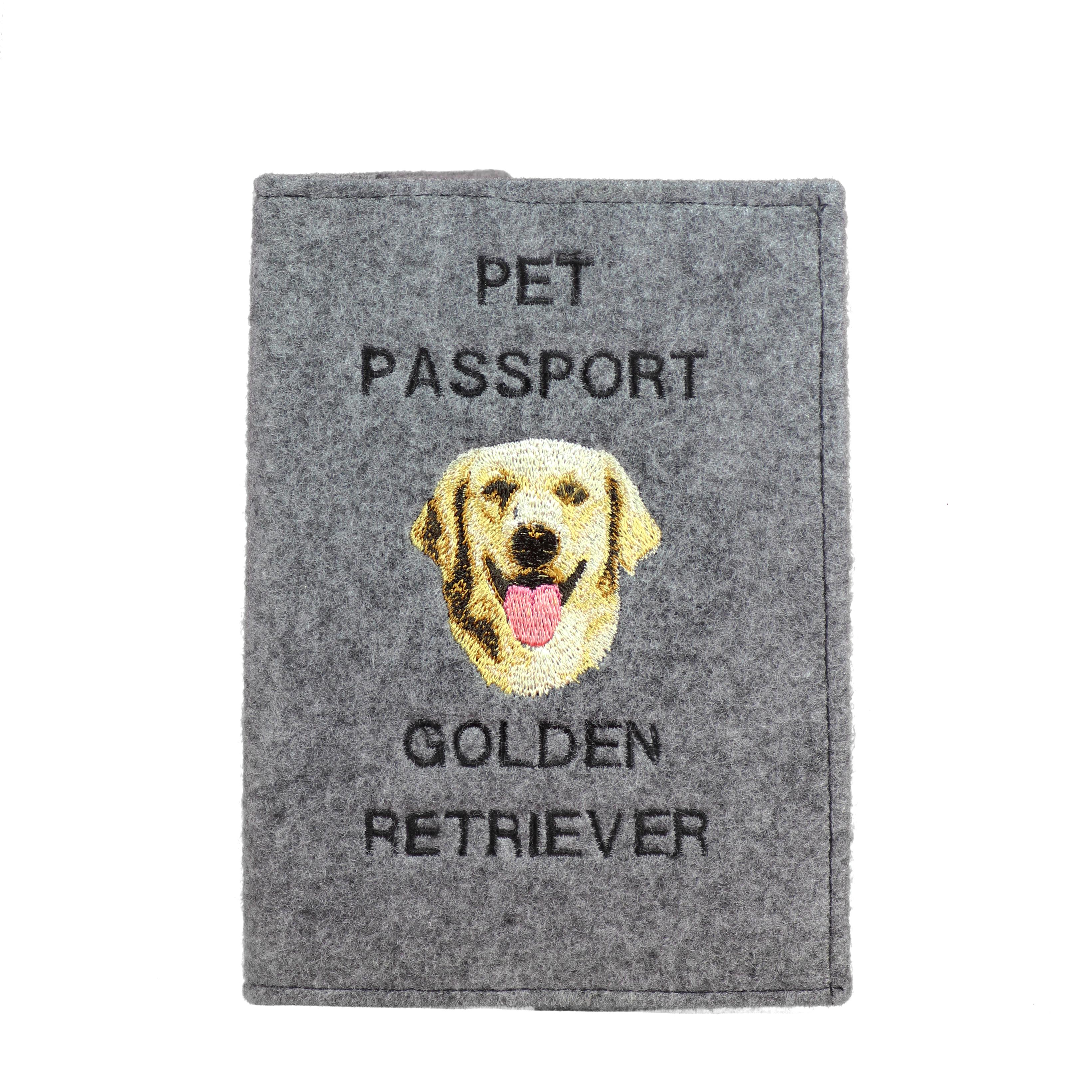 

Golden Retriever - Dog passport case, document case, gift for the traveller from the Art-Dog brand сірий колір