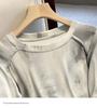 Tie-Dye Women's Irregular Long Sleeve Drawstring Slimming T-Shirt - Korean Style for Spring/Autumn 2025