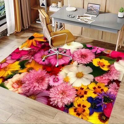 1pc. Colorful Flower Patterned Rug for Home Decor, Office Carpet, Chair Cover, Outdoor Mat, Gift Idea