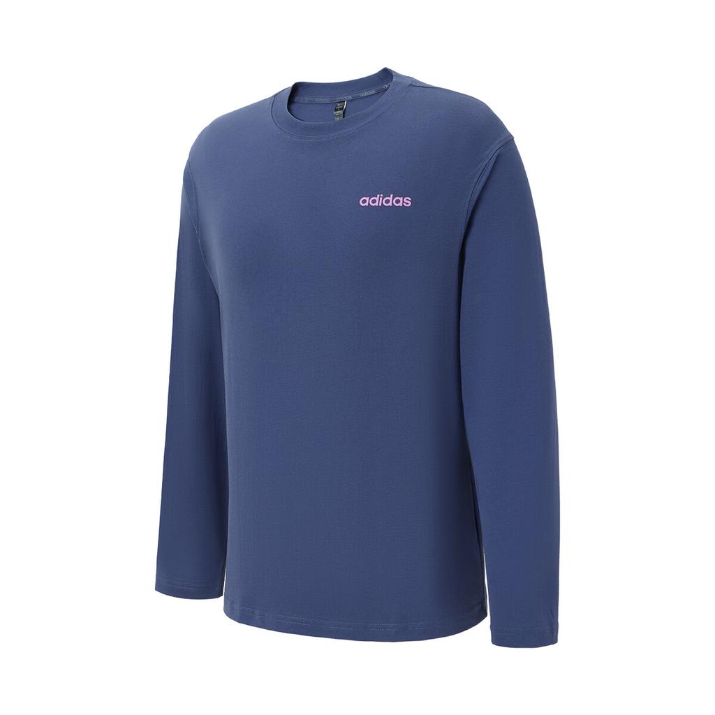 Adidas SS25 Fashion Comfortable Soft Versatile Long Sleeve T-Shirt Unisex Tops Blue JL9658