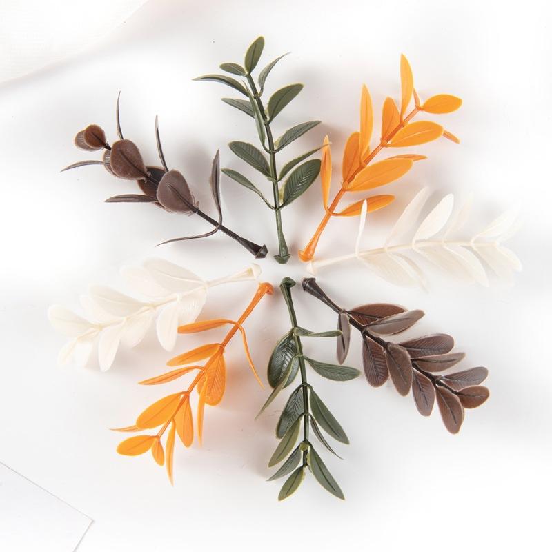 30/50PCS Artificial Plants Leaf Wedding Party Home Decor DIY Wreath Cake Candy Box Accessories Autumn Christmas Decoration