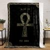 Ankh Egyptian Blanket Bedroom Blanket for Livingroom Couch Lunch Break Soft Throw for Friend's Festival Gift