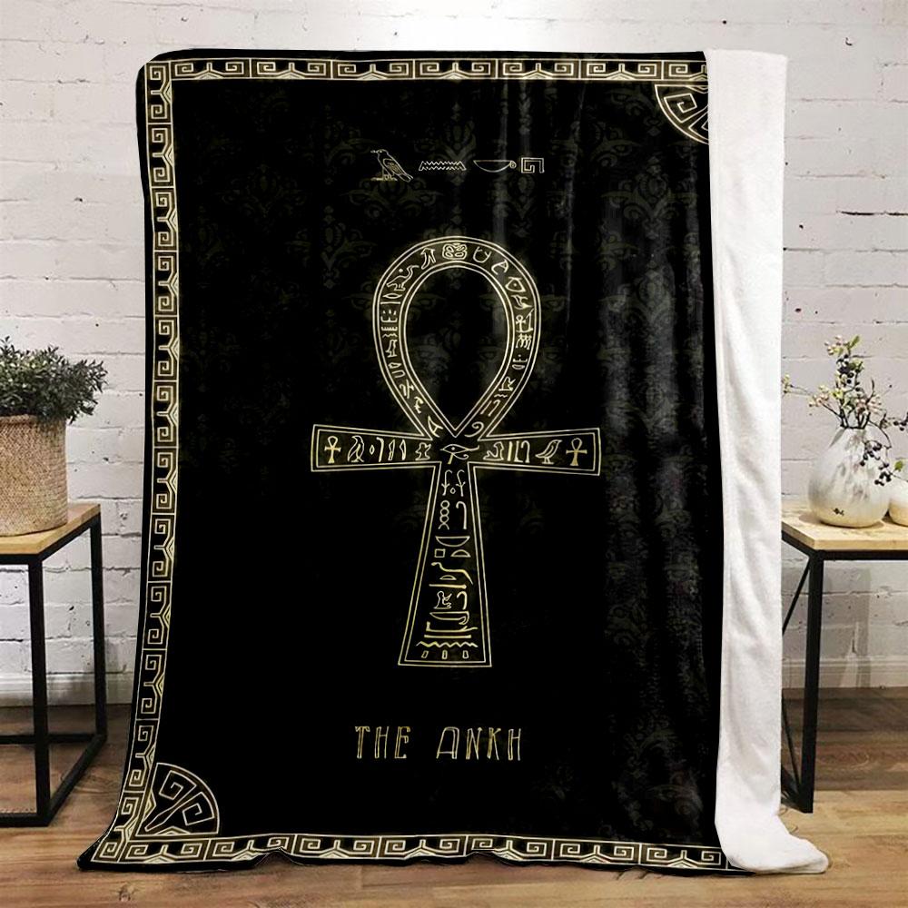 Ankh Egyptian Blanket Bedroom Blanket for Livingroom Couch Lunch Break Soft Throw for Friend's Festival Gift