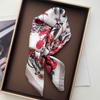 Luxury Square Scarf For Women Elegant Ladies Hijab Fashion Floral Neckerchief Shawl For Travel Soft Stain Imitation Silk Scarves