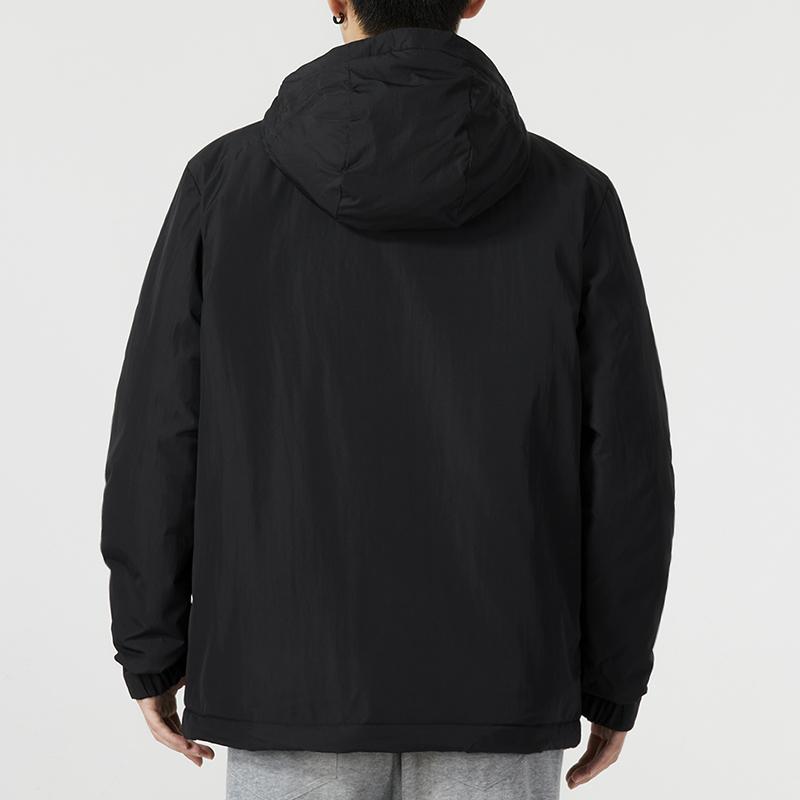 Adidas Three-Stripe Letter Logo Print Cotton Jacket Men Outerwear Black IP2537