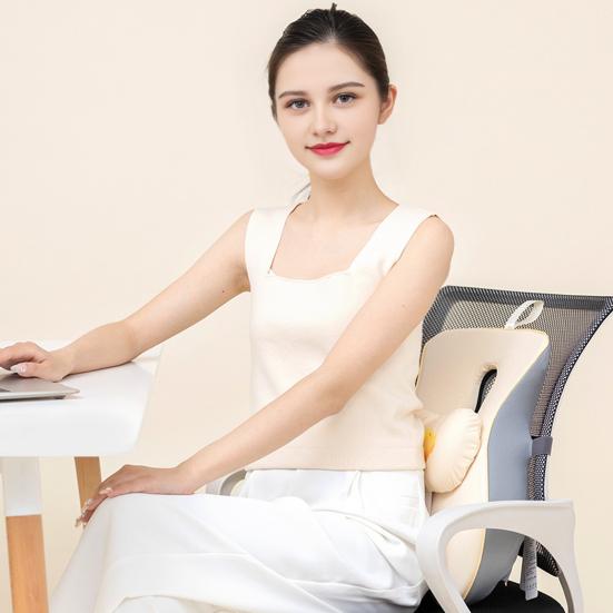 Back Support Cushion Memory Foam Lumbar Support Cushion Chair Back Support with Adjustable Slider for Office Chair Computer Desk Chair
