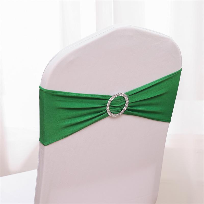 1Pcs Elegant Elastic Chair Back with Floral Bow Universal Chair Cover Buckle Sashes Chair Strap for Wedding Party Decor