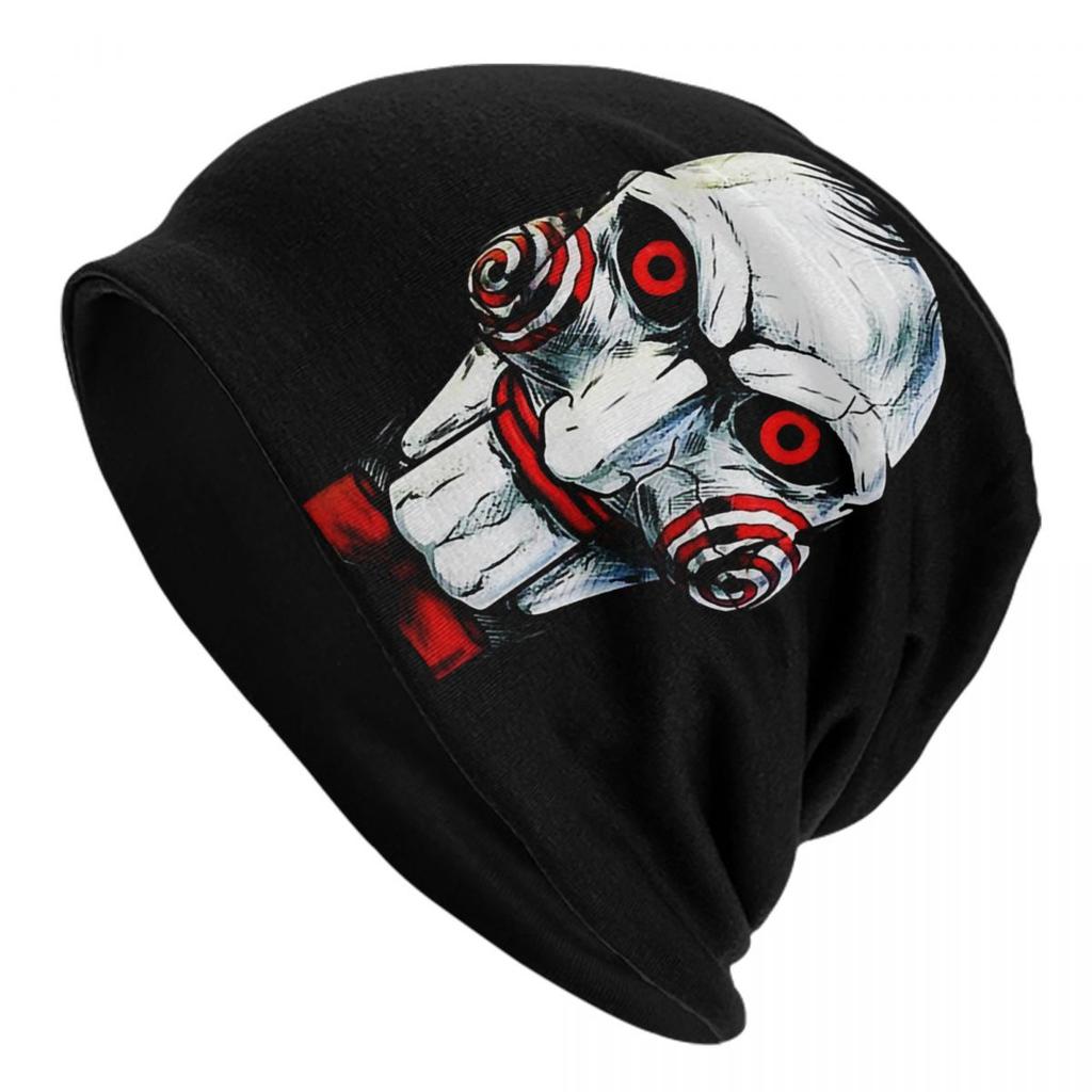 Custom S-Sawes Game Cartoon Skullies Beanies Caps Winter Warm Knit Hat Men Women Cool Adult Horror Bonnet Hats Outdoor Ski Cap