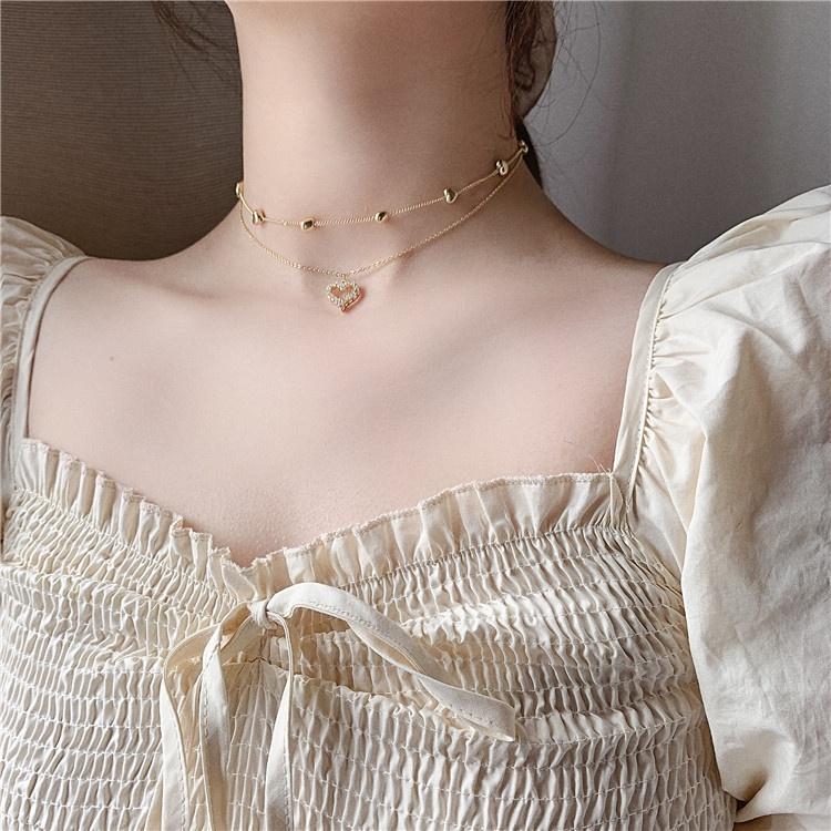 Women's Love Double-layer Clavicle Necklace, Minimalist Ins Style, Unique Influencer Trending Neck Chain