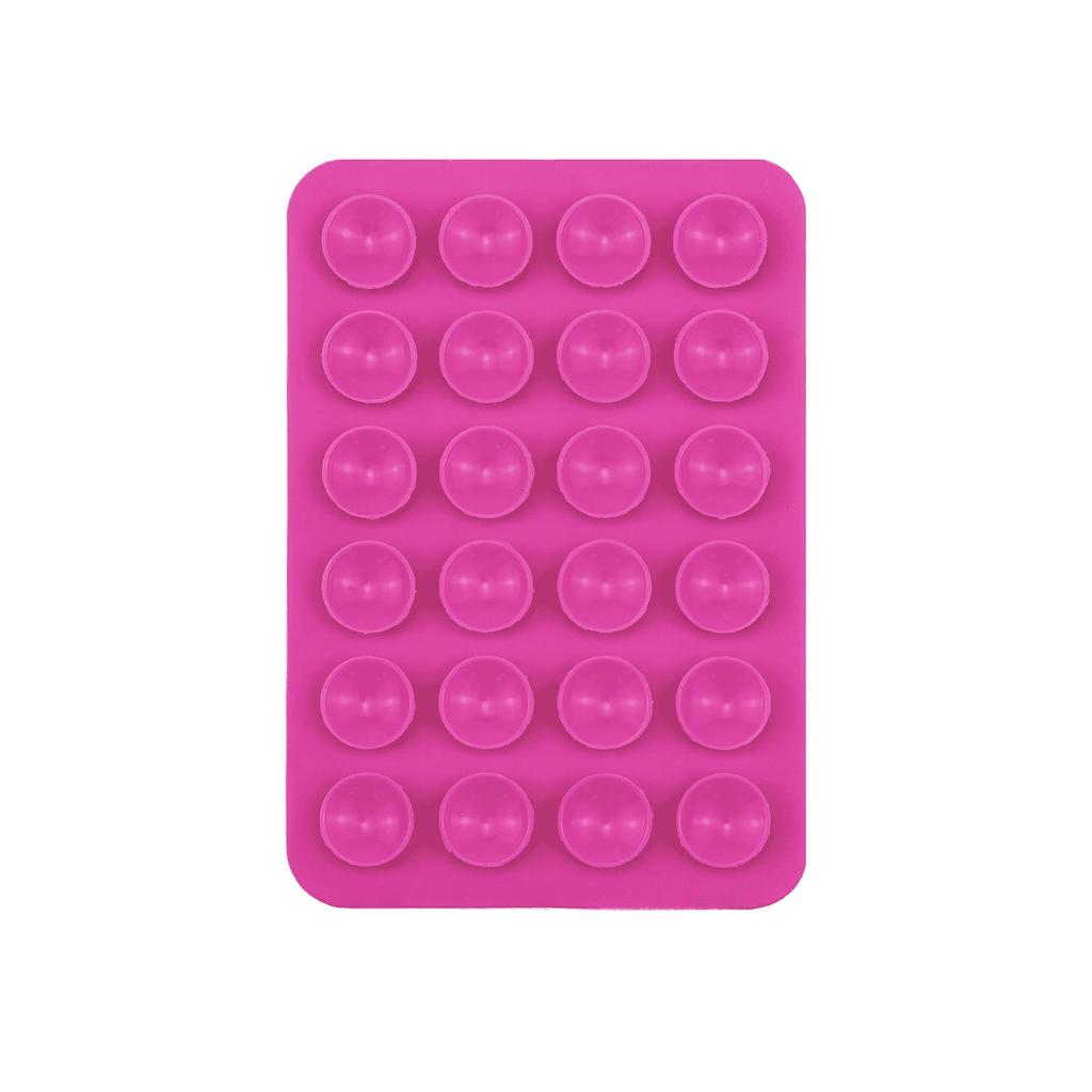 Black Silicone Anti-Slip Phone Stand: 24 Portable, Minimalist Suction Cup Stickers